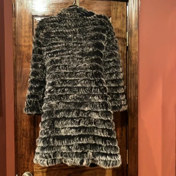 Neiman Marcus Knit & Fur Coat